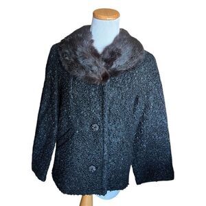 Vintage Glamour Originals New York 1950’s Hollywood Glam Mink Lambswool Jacket M
